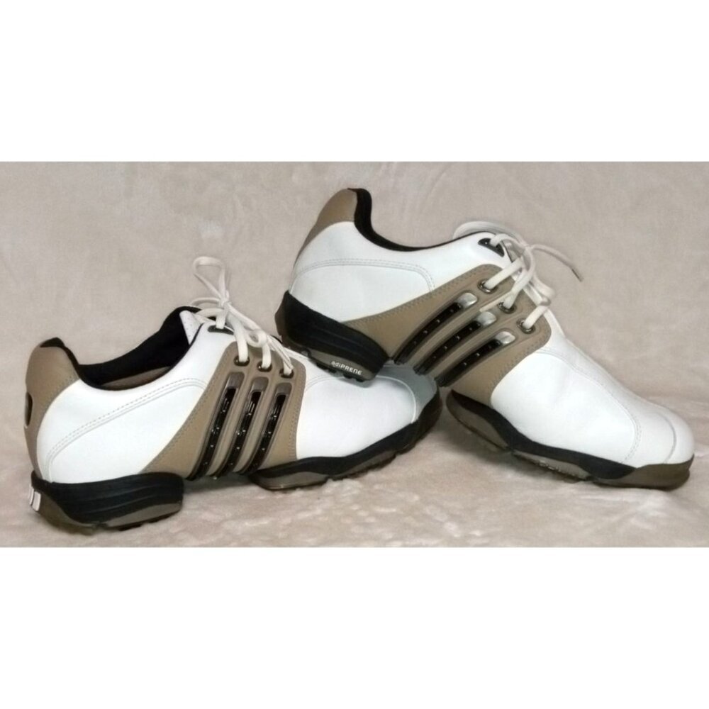 Adidas Adiprene Golf Shoes White Brown Men's Size 8.5 US - Picture 2 of 9